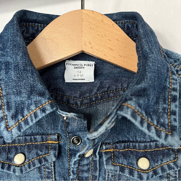 Polarn O. Pyret Demin Long Sleeve Shirt: Size 6-9M (74 cm) - Picture 3 of 7